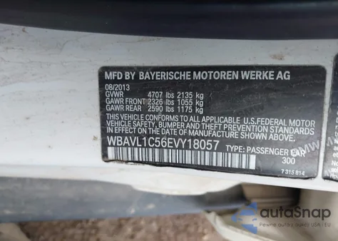 2014 BMW X1 xDrive28I из США, поврежденный, VIN WBAVL1C56EVY18057